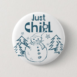 Chapa Redonda De 5 Cm Just Chill Playful Christmas