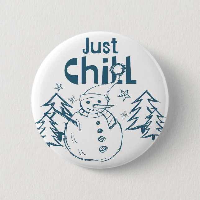 Chapa Redonda De 5 Cm Just Chill Playful Christmas (Anverso)