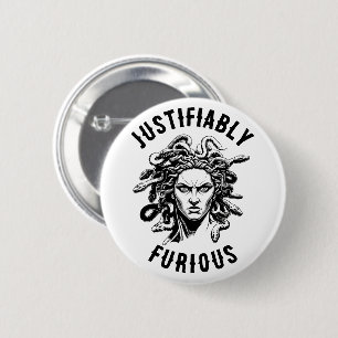Chapa Redonda De 5 Cm Justificadamente Furiosa feat. Medusa