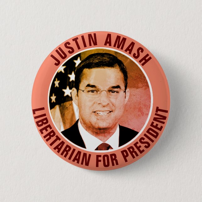 Chapa Redonda De 5 Cm Justin Amash 2020 (Anverso)