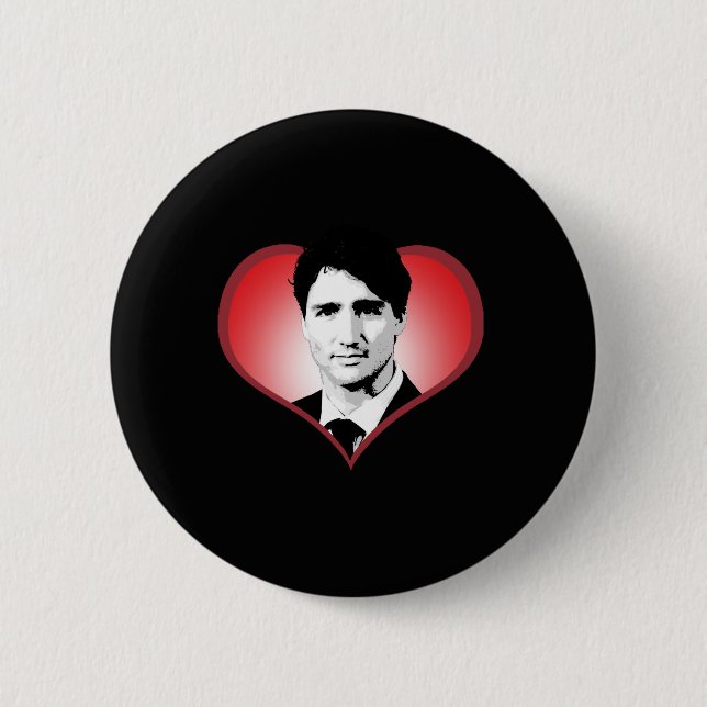 Chapa Redonda De 5 Cm Justin Trudeau Heart -.png (Anverso)