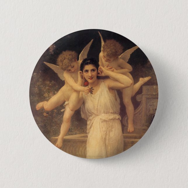 Chapa Redonda De 5 Cm Juventud de Bouguereau, retrato de los Ángeles vic (Anverso)