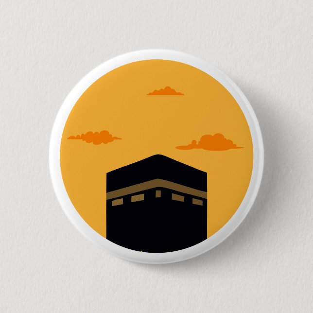 Chapa Redonda De 5 Cm Kaaba Masjid al-Haram - Noche (Anverso)