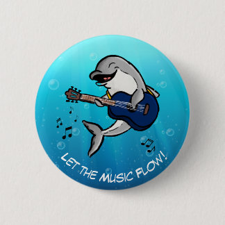 Chapa Redonda De 5 Cm Kai Dolphin's Musical Bliss Button - 'Let the Musi