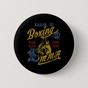 Chapa Redonda De 5 Cm Kailua HI Boxeo Retro MMA USA Vintage Angustiado