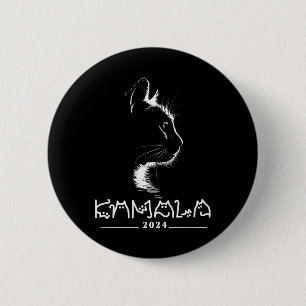 Chapa Redonda De 5 Cm Kamala Cat Voting Kamala-harris 2024
