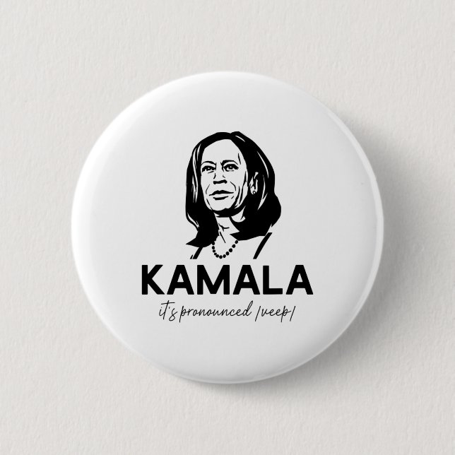 Chapa Redonda De 5 Cm Kamala, el vicepresidente Harris (Anverso)