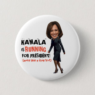 Chapa Redonda De 5 Cm Kamala está corriendo para el presidente