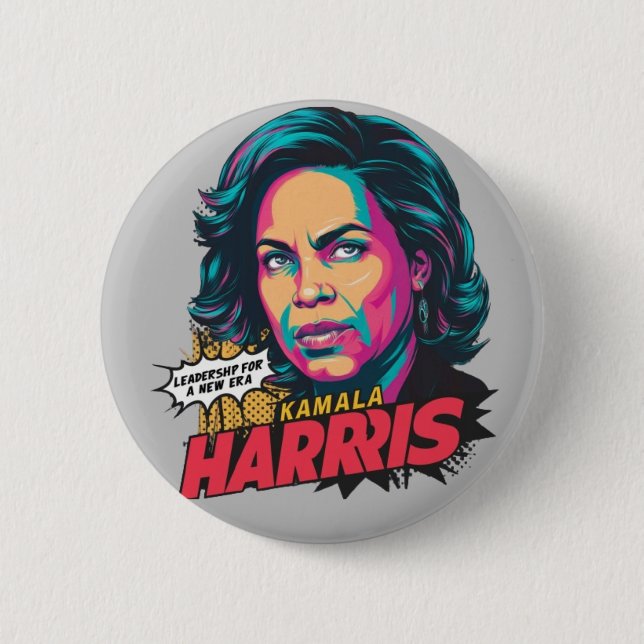 Chapa Redonda De 5 Cm Kamala Harris (Anverso)