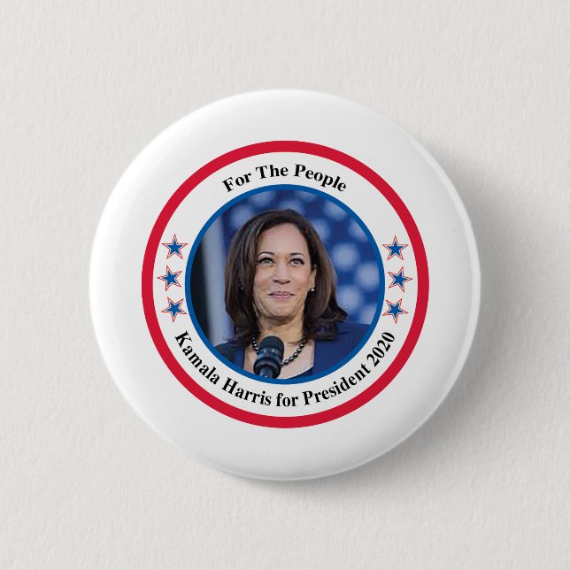 Chapa Redonda De 5 Cm Kamala Harris (Anverso)