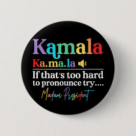 Chapa Redonda De 5 Cm Kamala Harris