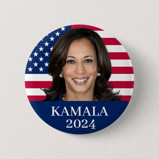 Chapa Redonda De 5 Cm Kamala Harris 2024 (Anverso)