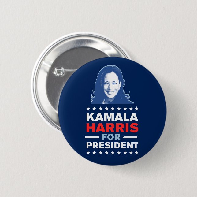 Chapa Redonda De 5 Cm Kamala Harris 2024 (Anverso y reverso)