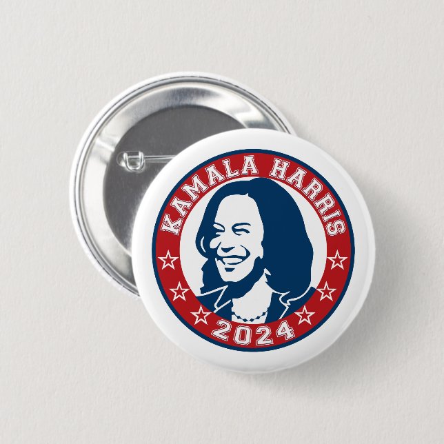 Chapa Redonda De 5 Cm Kamala Harris 2024 (Anverso y reverso)