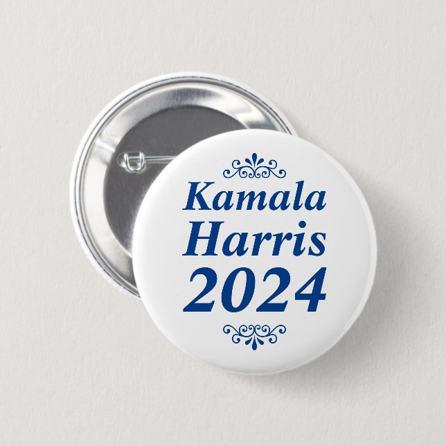 Chapa Redonda De 5 Cm Kamala Harris 2024 Personalizado Ornamentos de tex (Anverso y reverso)