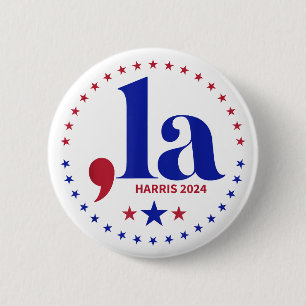 Chapa Redonda De 5 Cm Kamala Harris 2024 President Coma La Divertida