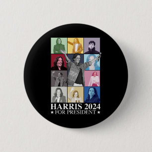 Chapa Redonda De 5 Cm Kamala Harris 2024 Señora Presidenta, Directora El