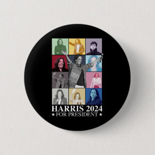Chapa Redonda De 5 Cm Kamala Harris 2024 Señora Presidenta Elección Demo