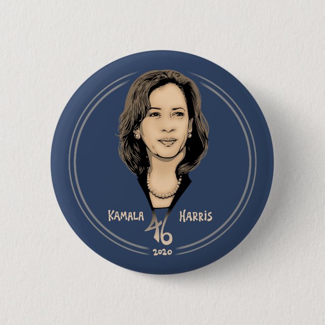 Chapa Redonda De 5 Cm Kamala Harris 46 (Anverso)