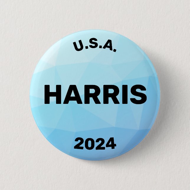 Chapa Redonda De 5 Cm Kamala Harris Blue 2024 (Anverso)