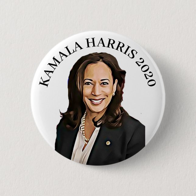 Chapa Redonda De 5 Cm Kamala Harris, candidato a las elecciones presiden (Anverso)