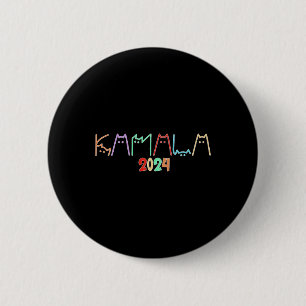Chapa Redonda De 5 Cm Kamala Harris Cat Letting Funny Cat Ladies Para K