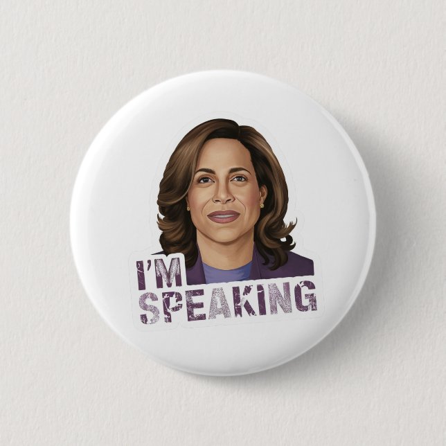 Chapa Redonda De 5 Cm Kamala Harris Estoy Hablando De Cita De Debate Esp (Anverso)