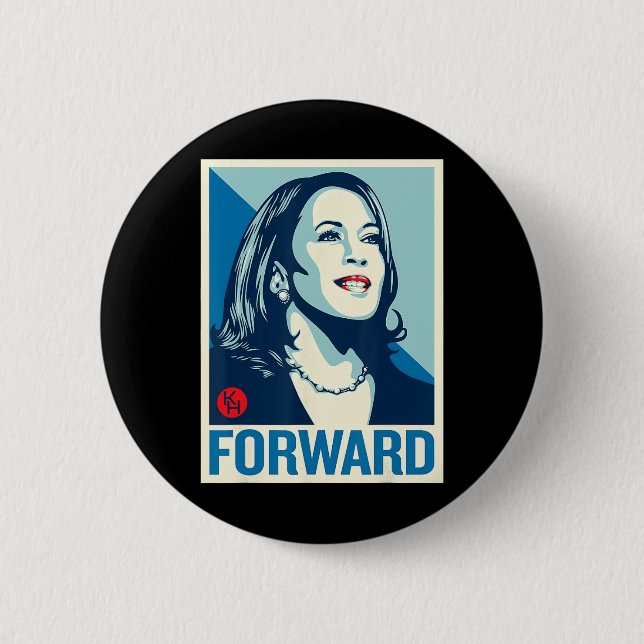 Chapa Redonda De 5 Cm Kamala Harris Forward (Anverso)
