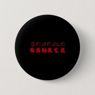 Chapa Redonda De 5 Cm Kamala Harris Merry Christmas Lettering Positive F