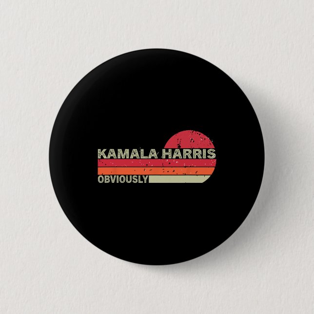 Chapa Redonda De 5 Cm Kamala Harris Obviamente. Harris obviamente (Anverso)