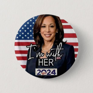 Chapa Redonda De 5 Cm Kamala harris para la presidenta 2024 mujeres