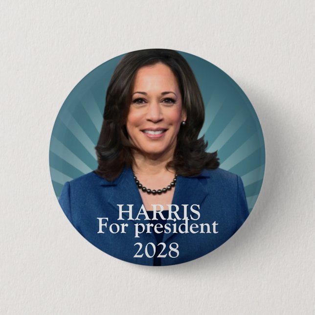 Chapa Redonda De 5 Cm Kamala harris para la presidenta 2028 mujeres (Anverso)