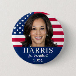 Chapa Redonda De 5 Cm Kamala Harris Por El Presidente 2024