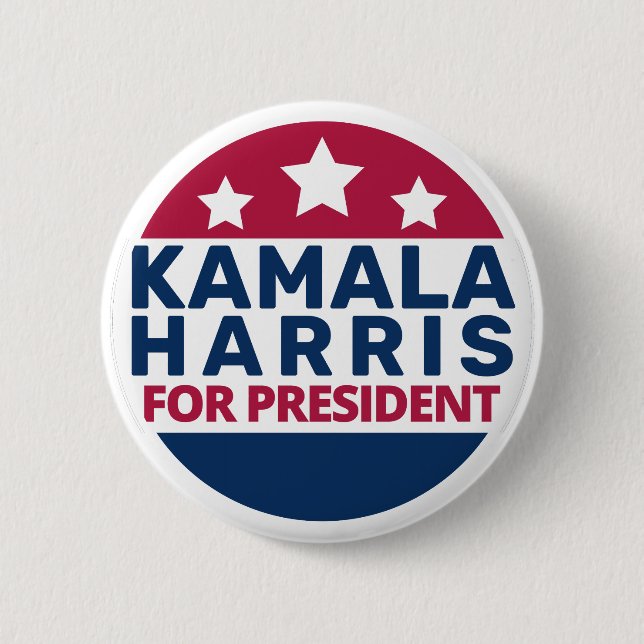 Chapa Redonda De 5 Cm Kamala Harris por el Presidente 2024 (Anverso)
