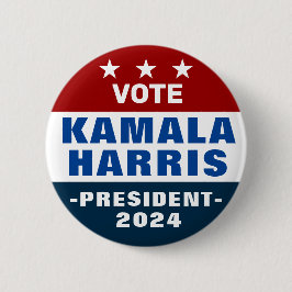 Chapa Redonda De 5 Cm Kamala Harris Por El Presidente 2024 Pinback