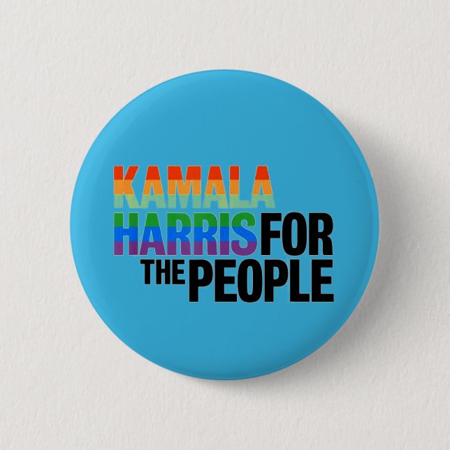 Chapa Redonda De 5 Cm Kamala Harris Por La Gente (Anverso)