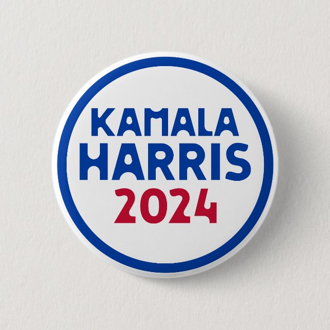 Chapa Redonda De 5 Cm Kamala Harris por la presidencia en 2024 (Anverso)