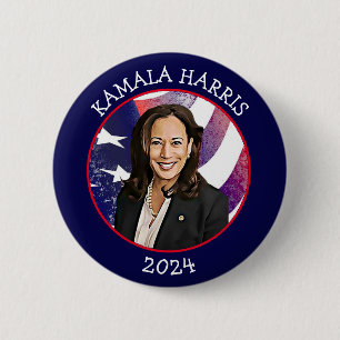 Chapa Redonda De 5 Cm Kamala Harris por la presidencia en 2024