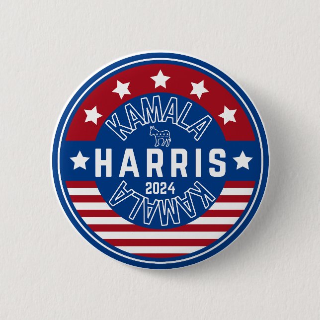 Chapa Redonda De 5 Cm Kamala Harris Señora Presidenta 2024 (Anverso)
