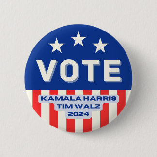 Chapa Redonda De 5 Cm Kamala Harris - Tim Walz Circle