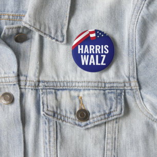 Chapa Redonda De 5 Cm Kamala Harris y Tim Walz