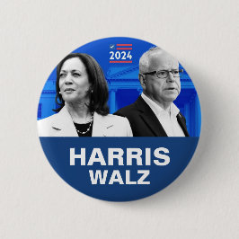 Chapa Redonda De 5 Cm Kamala Harris y Tim Walz 2024