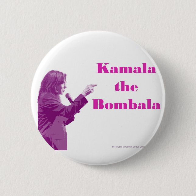 Chapa Redonda De 5 Cm Kamala, la Bombala, la púrpura (Anverso)