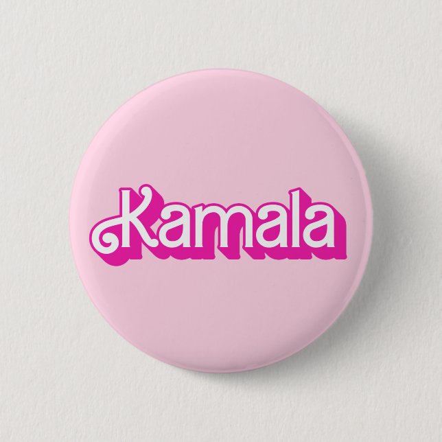 Chapa Redonda De 5 Cm Kamala Pink (Anverso)