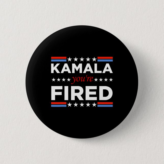 Chapa Redonda De 5 Cm Kamala te despiden gracioso (Anverso)