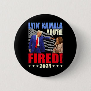 Chapa Redonda De 5 Cm Kamala te despiden presidente gracioso, Trump se r
