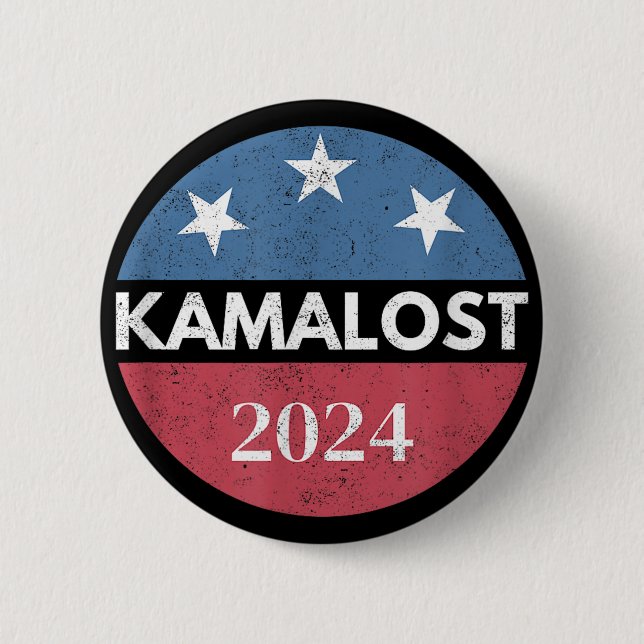 Chapa Redonda De 5 Cm Kamalost Harris Lost 2024 Trump ganó 47° president (Anverso)
