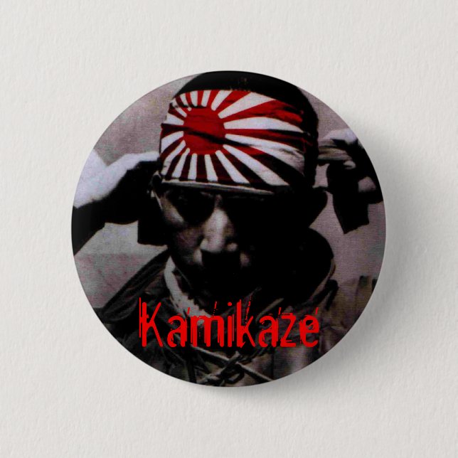 Chapa Redonda De 5 Cm Kamikaze, Pin (Anverso)
