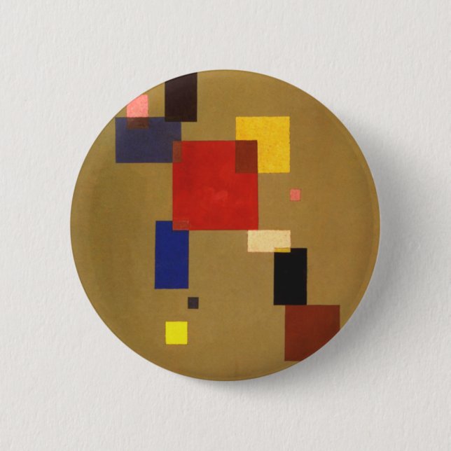 Chapa Redonda De 5 Cm Kandinsky Trece Rectángulos Resumen Pintura (Anverso)