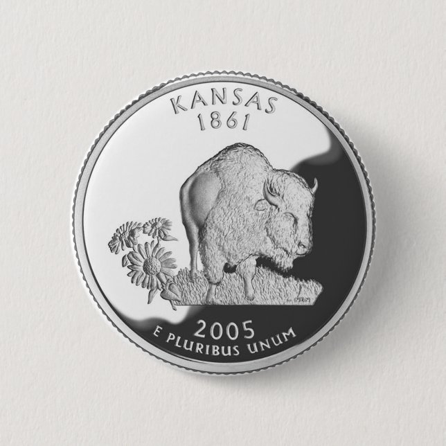 Chapa Redonda De 5 Cm Kansas (Anverso)